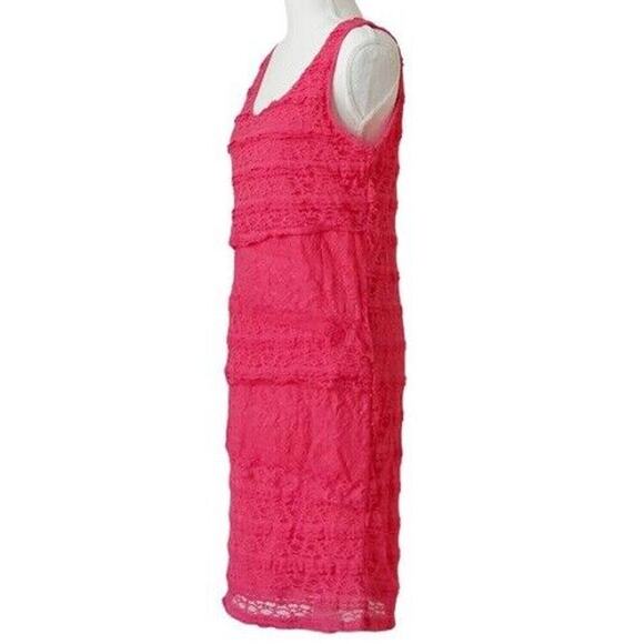 Michael Edwards - FUCHSIA LACE DRESS - Size L - Picture 3 of 5